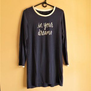 kate spade dream a little dream "in your dreams" navy nightgown size S